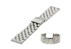 Uhrenarmband 24mm Silber Stahl matt