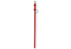One-piece leather strap - 6mm - red with gold