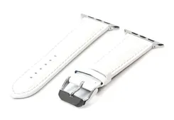 Apple Uhrenarmband croco Leder weiß - 44/45/46/49mm
