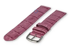 Extra-long crocoleather strap - 18mm - blackberry