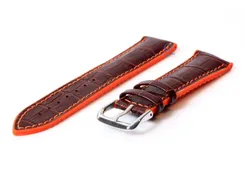 Watchstrap 20mm rubber brown/orange