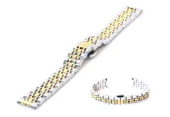 Uhrenarmband 14mm Stahl silber/gold - poliert