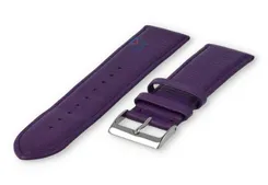 22mm watch strap smooth leather - eggplant