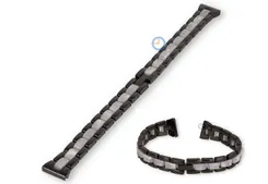 14mm steel strap with marble-look - black/white