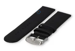 Smooth black leather strap - 22mm