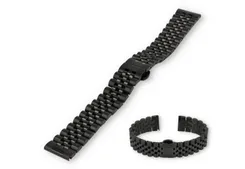 watch band 18mm steel black - partly polished