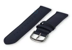 18mm watch strap smooth leather - dark blue
