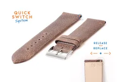 Horlogeband 20mm vintage bruin leer