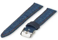 Stitched denim strap - 18mm - blue