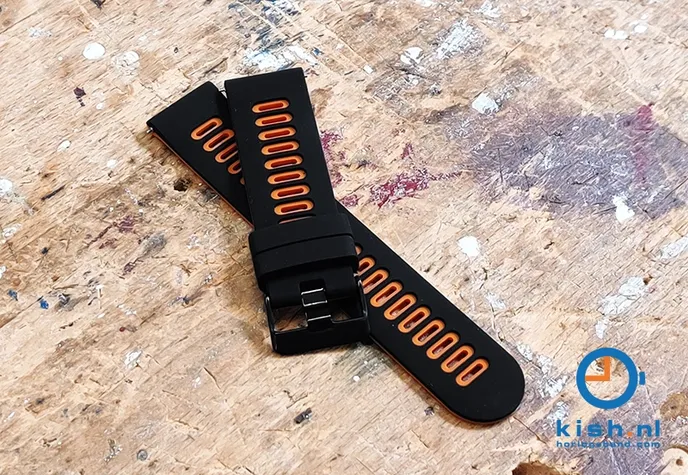 Coros Apex 42mm / Pace 2 siliconen horlogeband - zwart/oranje