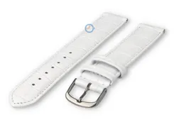 Extra-long crocoleather strap - 18mm - white