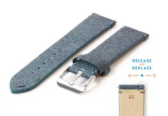 Vegan watchstrap 22mm blue