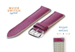 Watchstrap 22mm rubber with leather toplayer