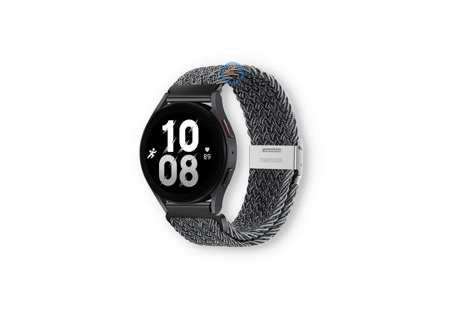 Stretchable waterproof strap - 22mm - black/white fabric