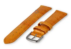 croc-print leather strap - 18mm - apricot