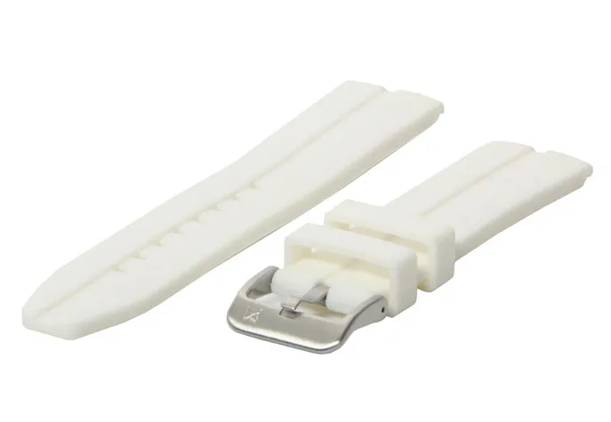Horlogeband rubber 20mm wit