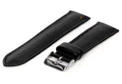 Watchstrap 22mm black calf leather