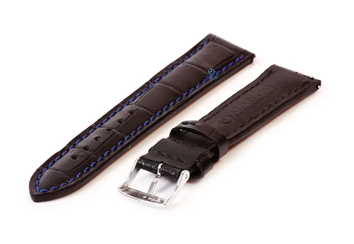 Watchstrap 18mm croco leather black