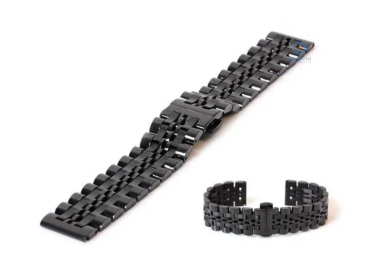 Uhrenarmband 20mm stahl schwarz polished/matt