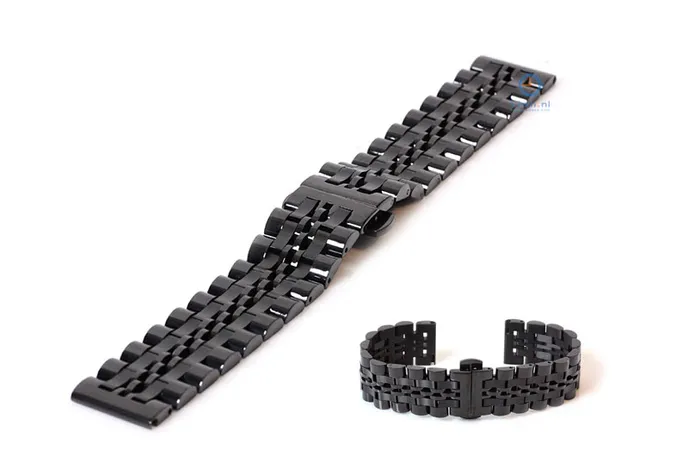 Uhrenarmband 20mm stahl schwarz polished/matt