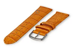 Leren horlogeband croco - 20mm - abrikoos
