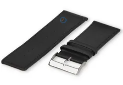Glad leder horlogeband - 34mm - black