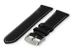 22mm hybrid strap - black with white