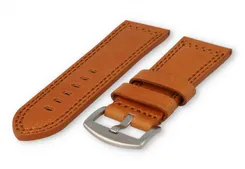 Robust leather watch band 28mm cognacbrown leather