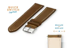 Watchstrap 26mm calf leathter brown