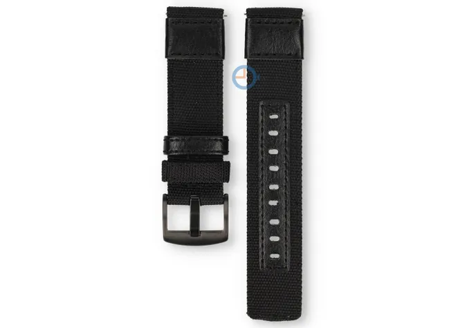 Coros Pace PRO horlogeband - nylon/leer - 22mm zwart