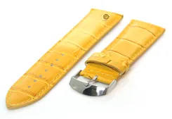 Watchstrap 24mm Yellow leather croco