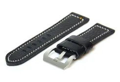 Watchstrap 22mm leather black