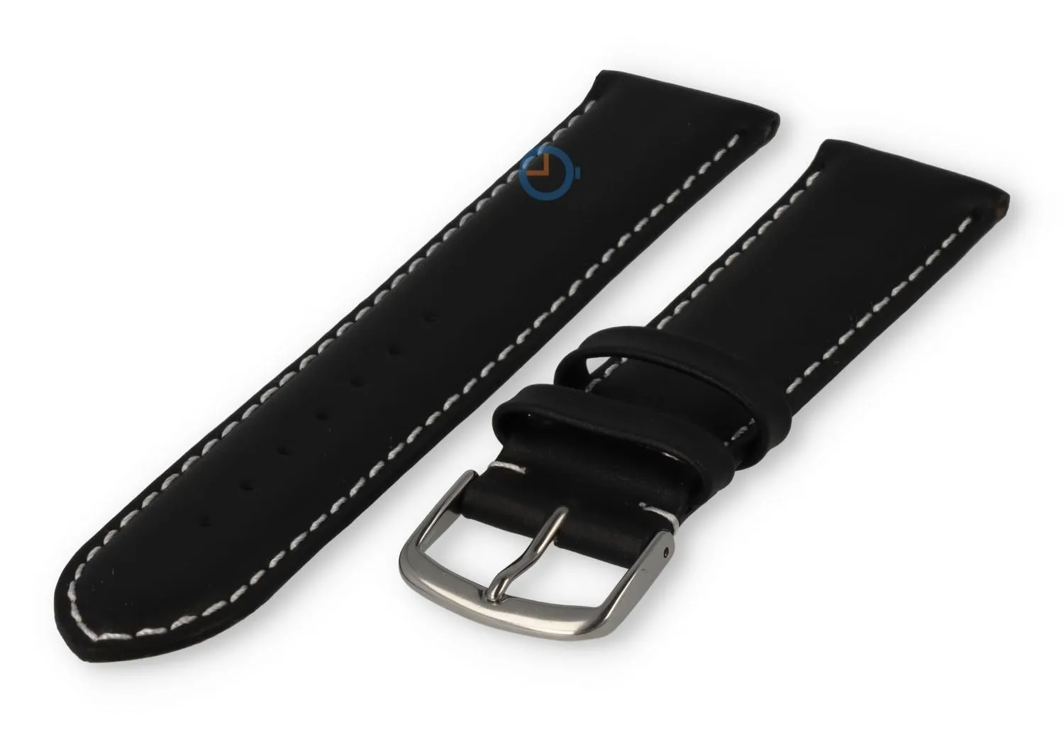 Odd-size leather watch strap - 21mm - black