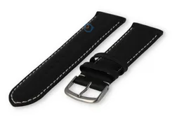 Odd-size leather watch strap - 21mm - black
