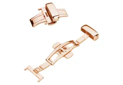 Butterfly clasp 18mm rose gold with pushers