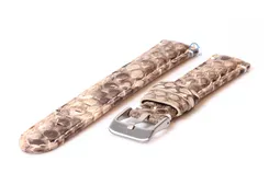 Gisoni watchstrap snake leather 22mm brown XL