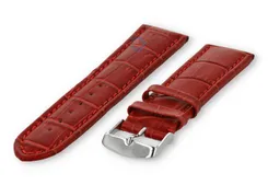 Strong calfskin watch strap - 22mm - red