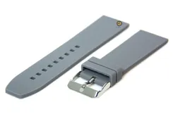 Horlogeband 24mm grijs siliconen glad