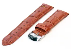 Watchstrap 18mm havana brown leather croco