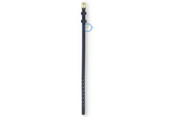 One-piece leren horlogeband - 6mm - donkerblauw met goud