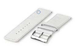 Calfskin strap with croco-relief - 28mm - white