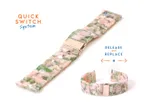 Horlogeband 22mm resin turtle roze/groen