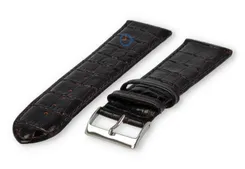 Basic croco watch strap XL - 24mm - dark brown