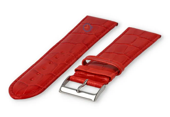 XL Calfskin watch strap - 26mm - red