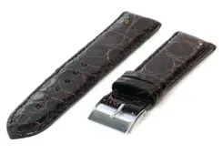 Watchstrap 20mm darkbrown crocoleather