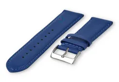 24mm watch strap smooth leather - royal blue