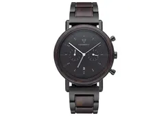 Kerbholz Uhrenarmband Johann Sandalwood Black steel
