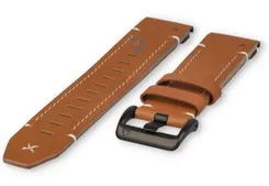 Premium leather strap for Garmin Fenix 8 - 47mm - cognac/black