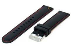 Watchstrap 20mm black-red silicone