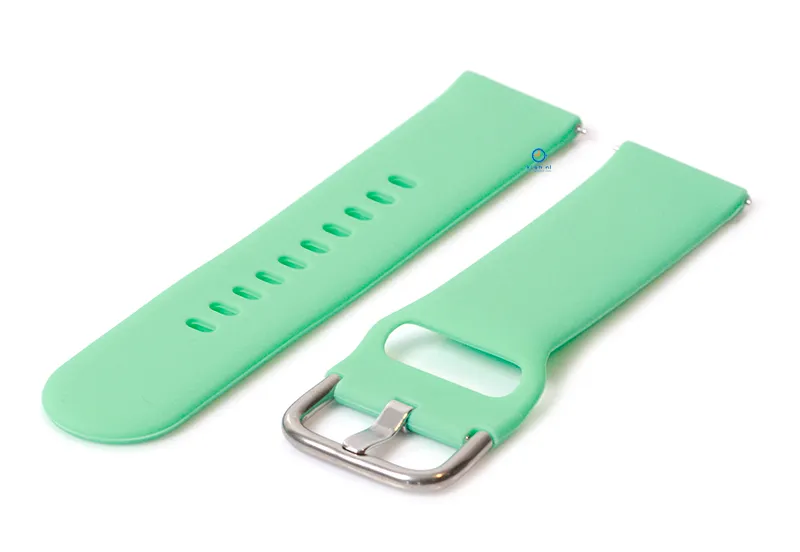 Horlogeband 22mm siliconen mint groen